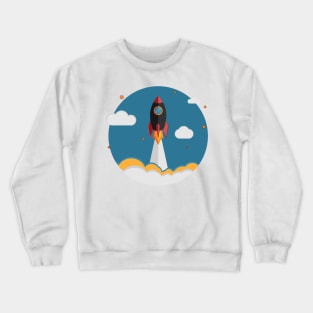 rocket in the sky Crewneck Sweatshirt